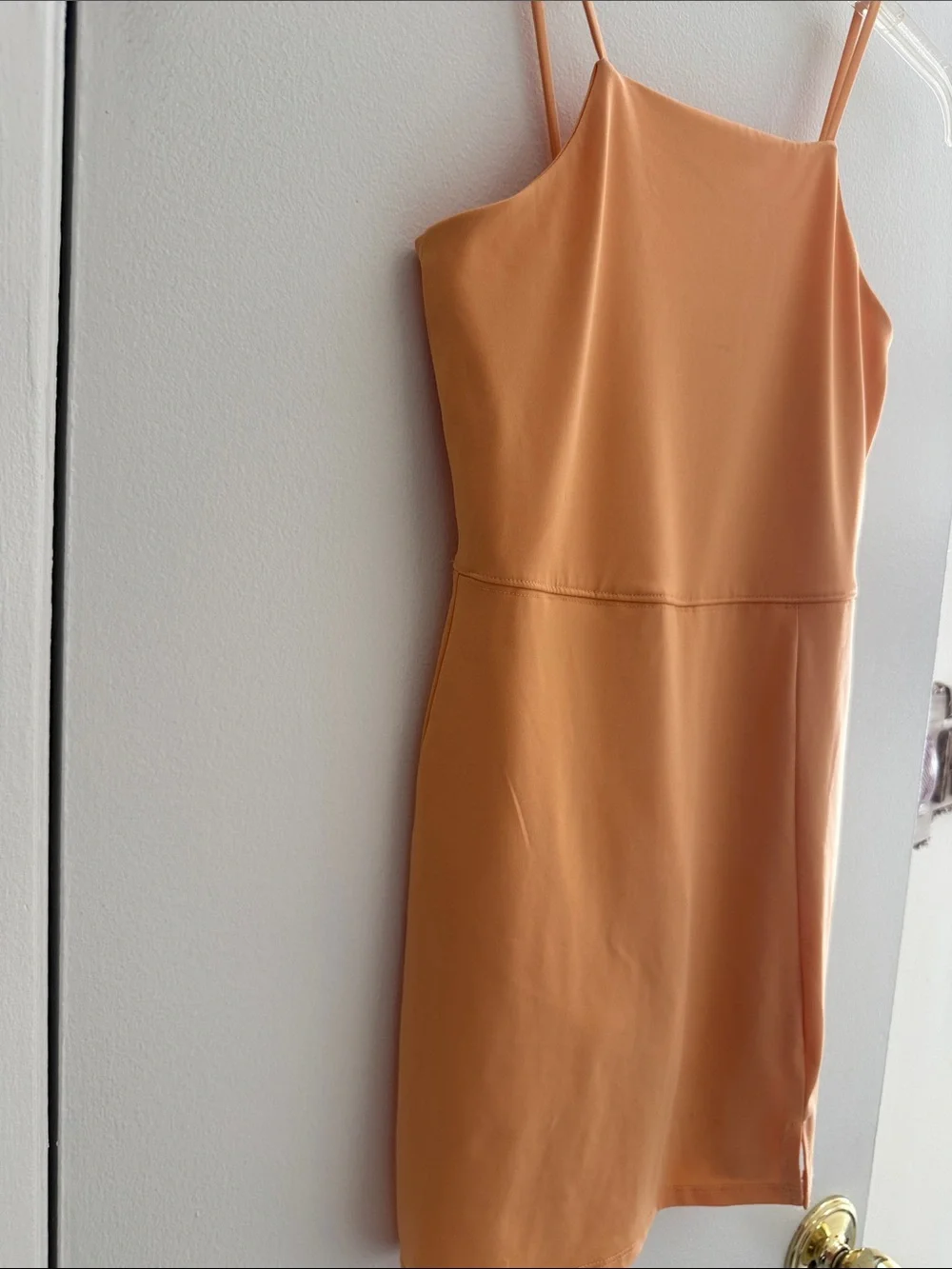 art class Orange Spaghetti-Strap Mini Dress